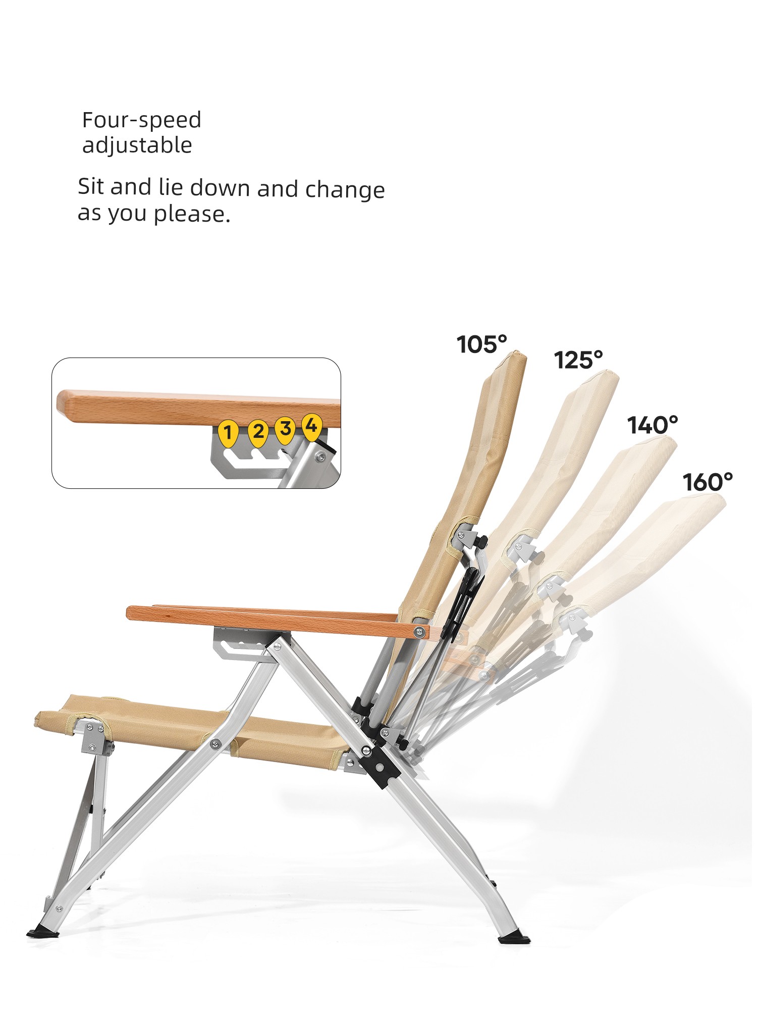 Primitive Man Outdoor Folding Chair Recliner Sea Dog Chair Camping Picnic Office Lunch Break Chair Fishing Beach Chair Portable