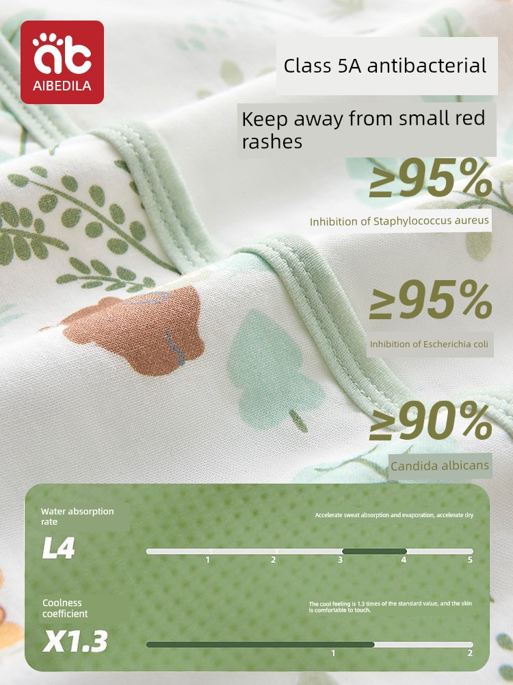 AIBEDILA Baby Sleeveless Sleeping Bag Spring and Summer Bamboo Cotton Gauze Baby Vest Newborn Baby Child Prevention of Kicking off the Quilt Thin