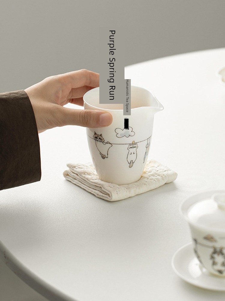 Jojo's L. Pd. Ziquan Stream. White Jade White Porcelain Tea Pitcher For Home Ceramic Tea Serving Pot Tea Pitcher | Circle Gas