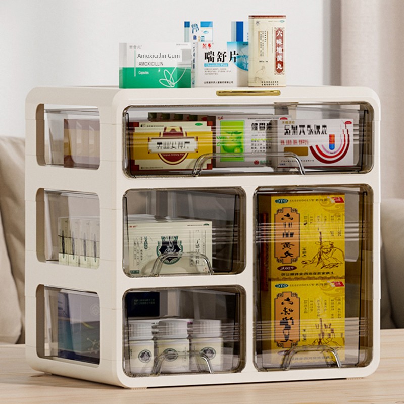 Medicine Box Family Pack First Aid Medicine Medicine Medicine Box Storage Box Compartment Dustproof Moisture-Proof Drawer Type Multi-Layer Medicine Box