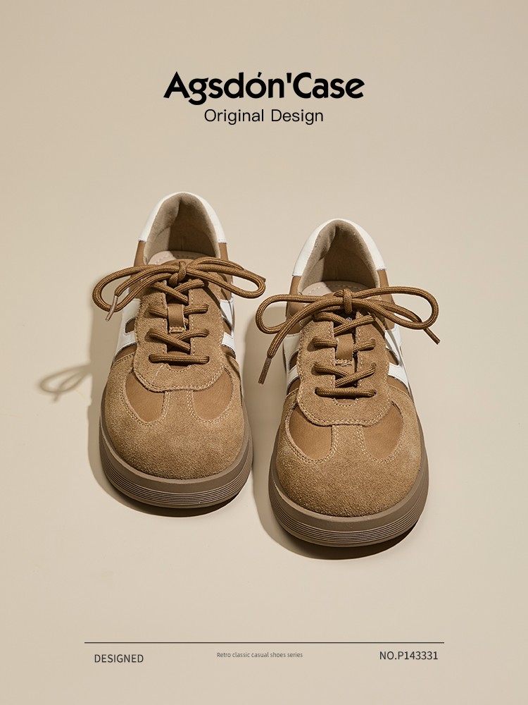 Augusto Brown German Training Shoes Women's Shoes 2022 New Spring and Autumn Popular Classic Sports Board Shoes Platform Casual Shoes