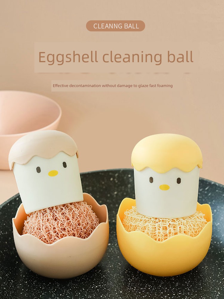 Nano Wire-Free Kitchen Dishwashing Brush with Handle Cleaning Ball
