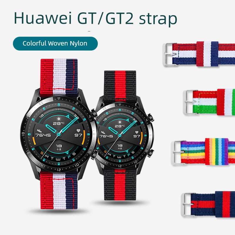 Suitable for Huawei Gt2pro Watchband Watch3 Watch GT Glory Magic2 Smart GT1 Nylon ECG Genuine Leather GS Men's Watchgt Sports 46mm