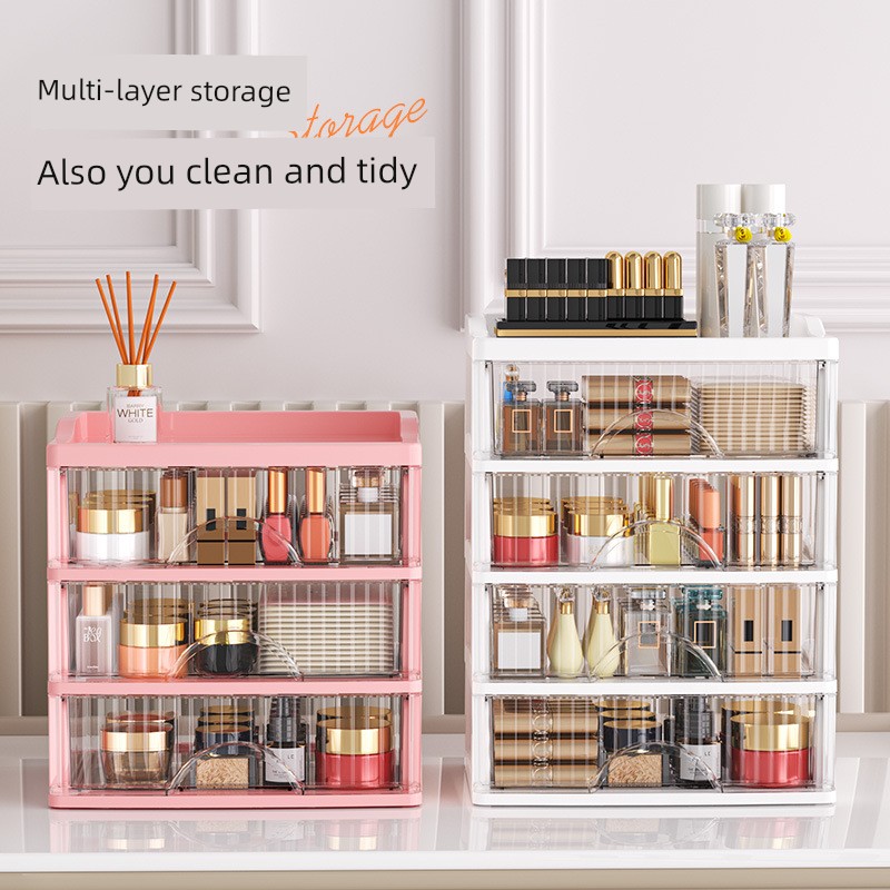 Transparent Drawer-Type Accessible Luxury Storage Storage Box Storage Box Transparent Desktop Dresser Cosmetics Storage Cabinet Multi-Layer