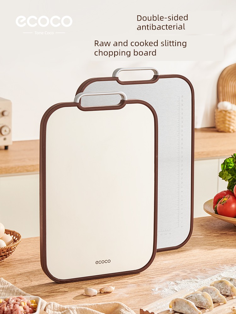 Ecoco Cutting Board Antibacterial and Mildew-Proof Household Stainless Steel Double-sided Cutting Board Fruit Knife Board Cutting Board Kitchen Cutting Board