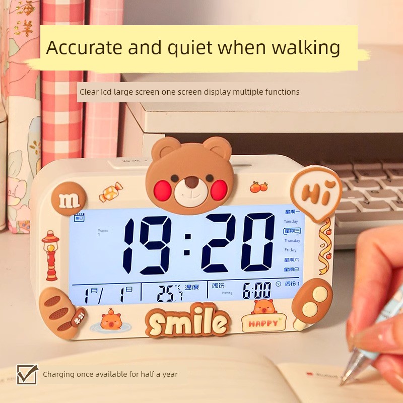 Alarm Clock Student Only Get up Handy Gadget Desktop Kids Girl Junior and Middle School Students 2024 New Arrival Smart Digital Clock