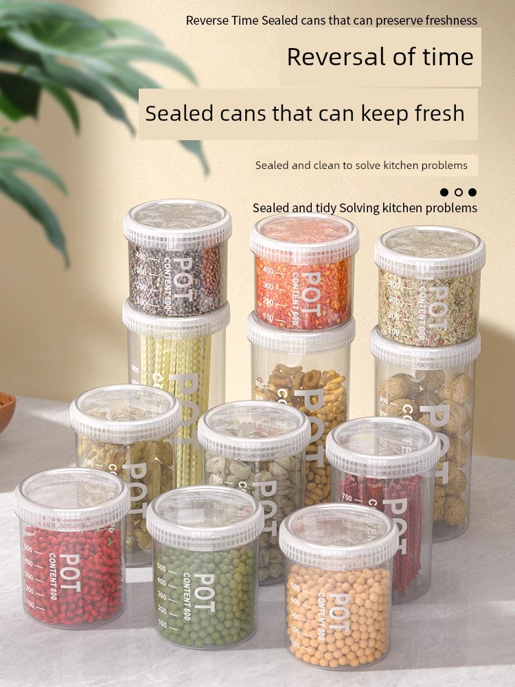 Jujiajia Kitchen Transparent Storage Storage Box Plastic Cereals Special Storage Tank For Home Food Sealed Cans
