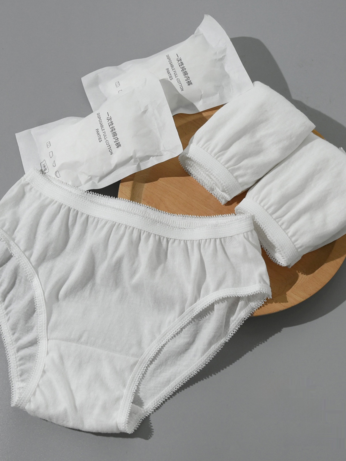 Five Pack Travel Disposable Intimates Women's Disposable Pure Cotton Underwear Double-Layer Crotch Briefs