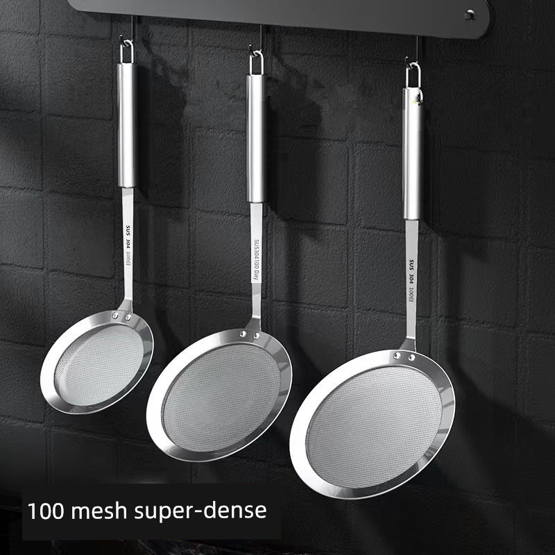Hot Pot Oil 100 Mesh Leakage Ladle Oil Filter Stainless Steel Oil Filter Fruit Milk Strainer Filtering Spoon 304 Grease