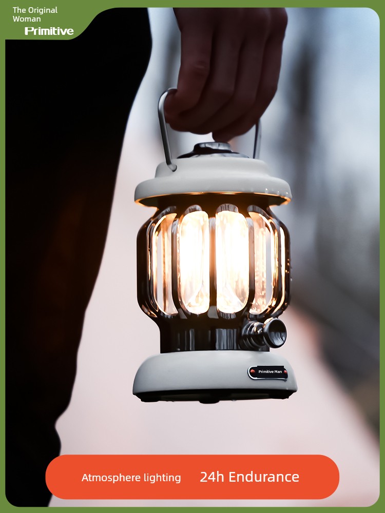 Primitive Man Camping Retro Kerosene Lamp Hanging Outdoor