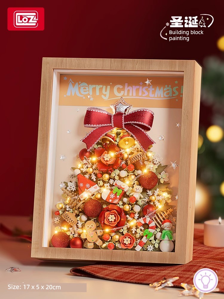 Christmas Tree 3D Photo Frame Building Blocks Creative Assemble Children's Toy Ornaments Christmas Gift Birthday Boys and Girls