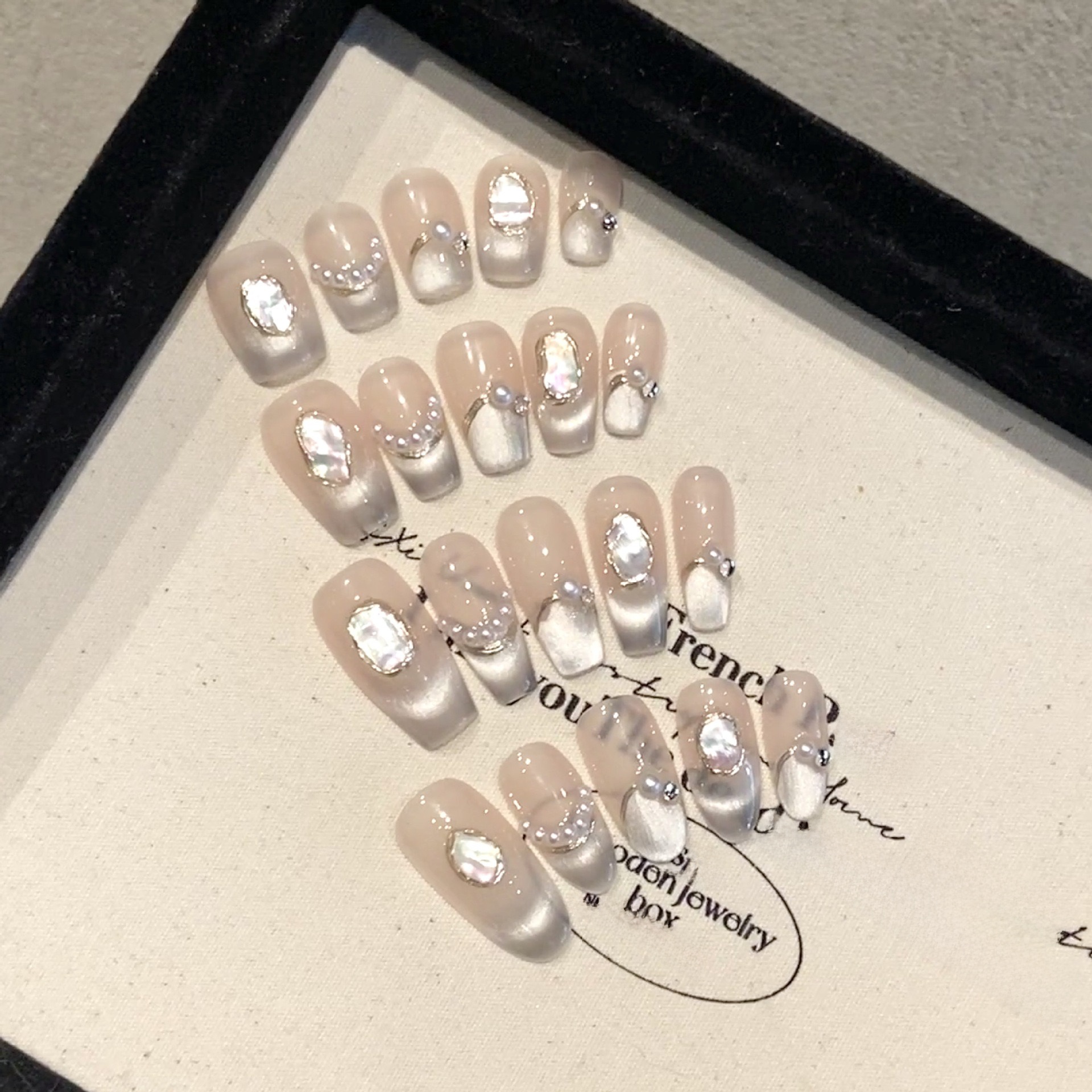Wear Nail Pearl Gradient Accessible Luxury Pure Desire Patch Ocean