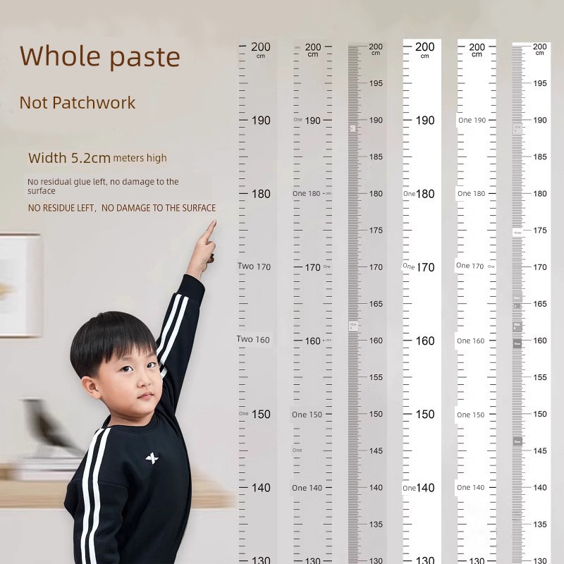 Transparent Height Measurement Close-Fitting High Wall Stickers High Precision Adhesive Baby Height Measuring Scale Removable without Hurting the Wall