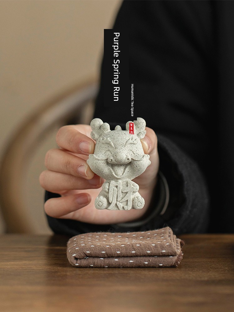 Jojo's L. Pd. Ziquan Stream. Sand Pottery Water-Absorbing Quick-Drying Dragon Year Decoration Lion Tea Table Tea Ornaments | Dear