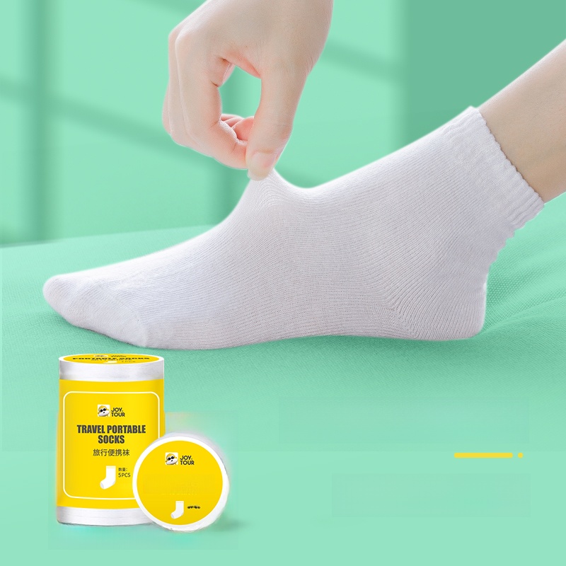 Joytour Travel Disposable Socks Compression Portable Men's Knee Socks Polyester Cotton Sweat-Absorbent Breathable Daily Disposable Socks Tube