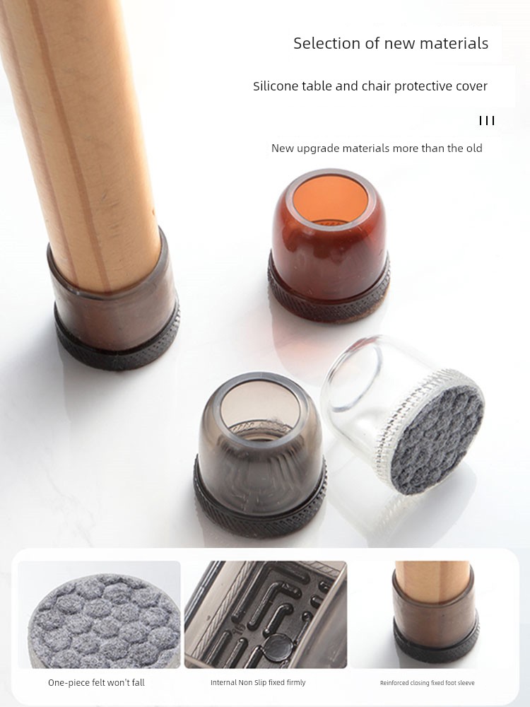 Jujiajia Mats for Table and Chair Legs Thickened Quiet and Wear-Resistant Sofa Stool Table Foot Protection Cover Non Slip Silicone Chair Foot Mat