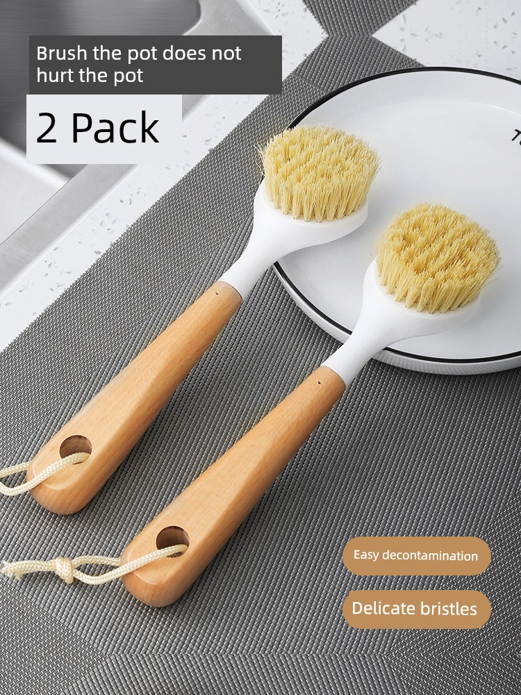 Pot Brush Household Kitchen Washing Pot Washing Artifact Washing Pot Non-Stick Oil Brush Washing Bowl Long Handle Cleaning Brush Descaling Oil Stain
