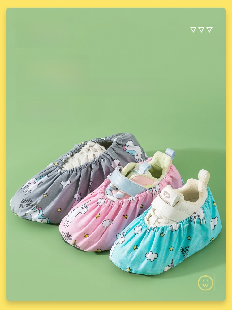 Kids Cotton Shoes Cover For Home Indoor Recycle Use Thickness Non-Slip Sole Primary School Students Computer Facilities Booties Adults
