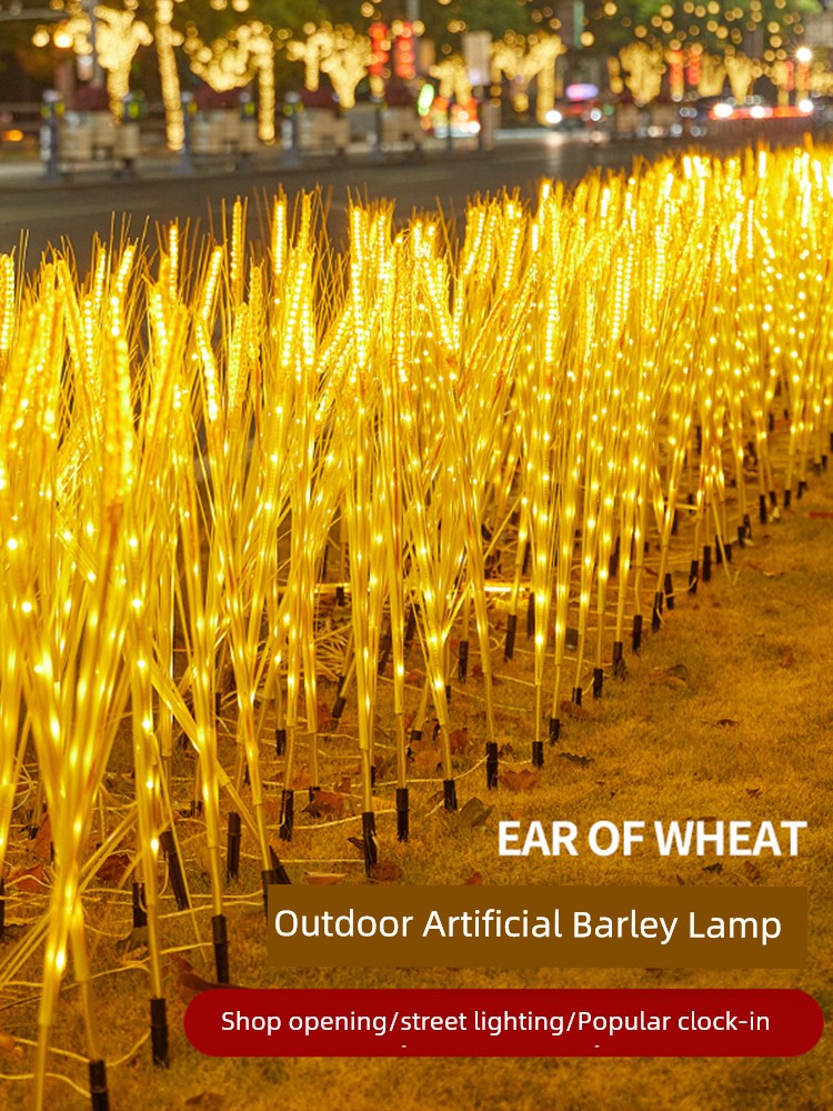 LED Luminous Solar Wheat Lights New Year Outdoor Scene Atmosphere Scene Layout Waterproof Decorations Ground Plug Light