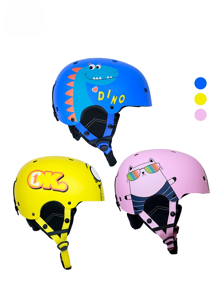 Cosone Kids Ski Helmet Boys and Girls Veneer Double Board Ski Helmet Roller Skating Professional Protective Gear Head Anti-Collision