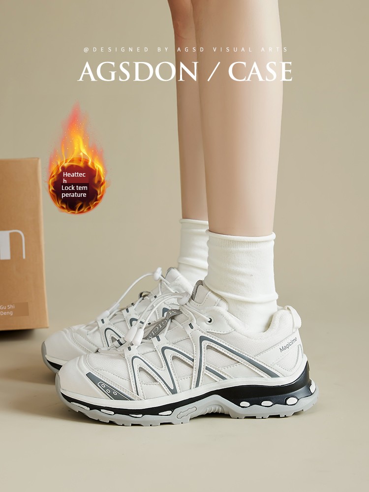 Augusto Hiking Shoes Women's Outdoor 2024 New Arrival Fall and Winter Fleece-lined Lightweight Daddy Sports Snow Cotton Boots