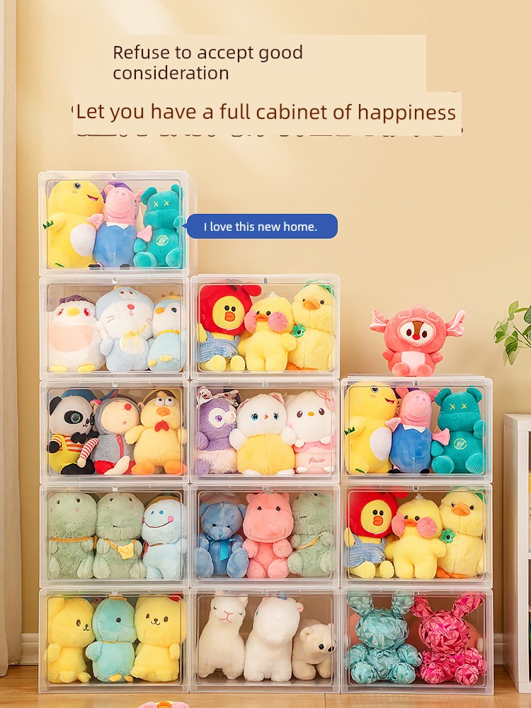 Transparent Doll Display Stand Storage Doll Storage Bucket