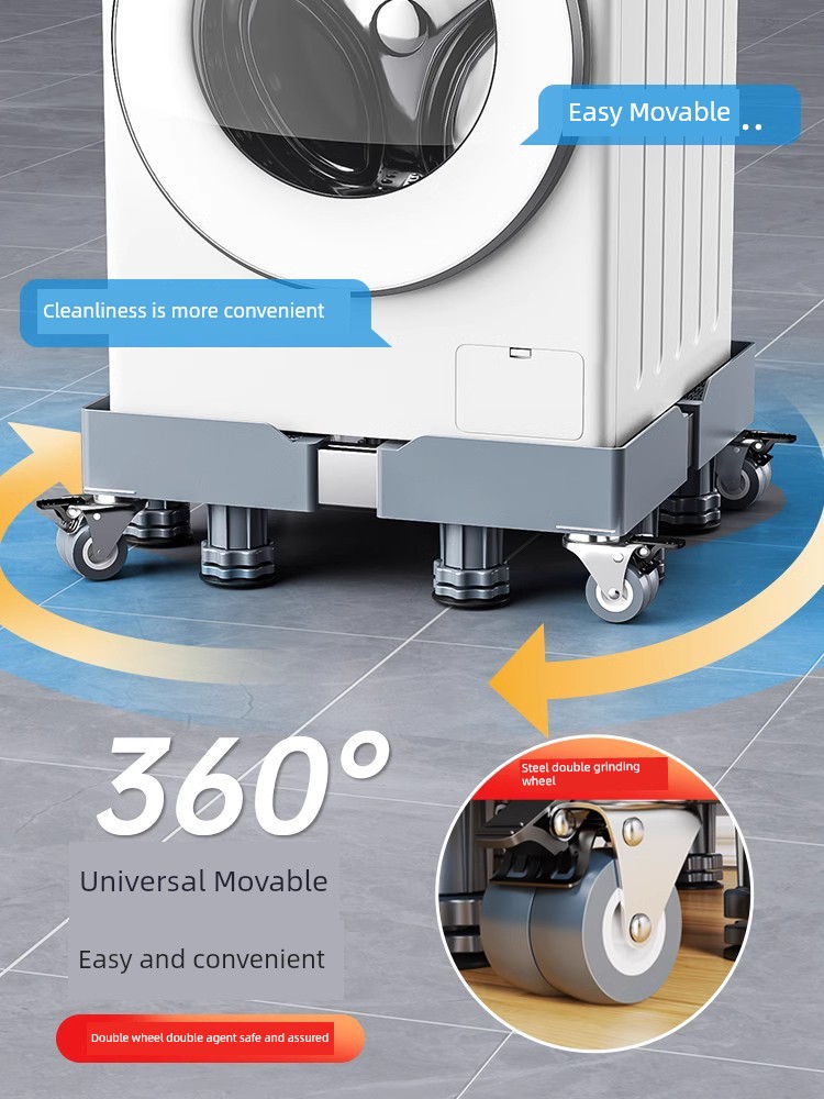 Haier Washing Machine Base Frame Movable Pulley Shelf Storage Rack Refrigerator Pad Bracket Universal Foot Pad Bracket