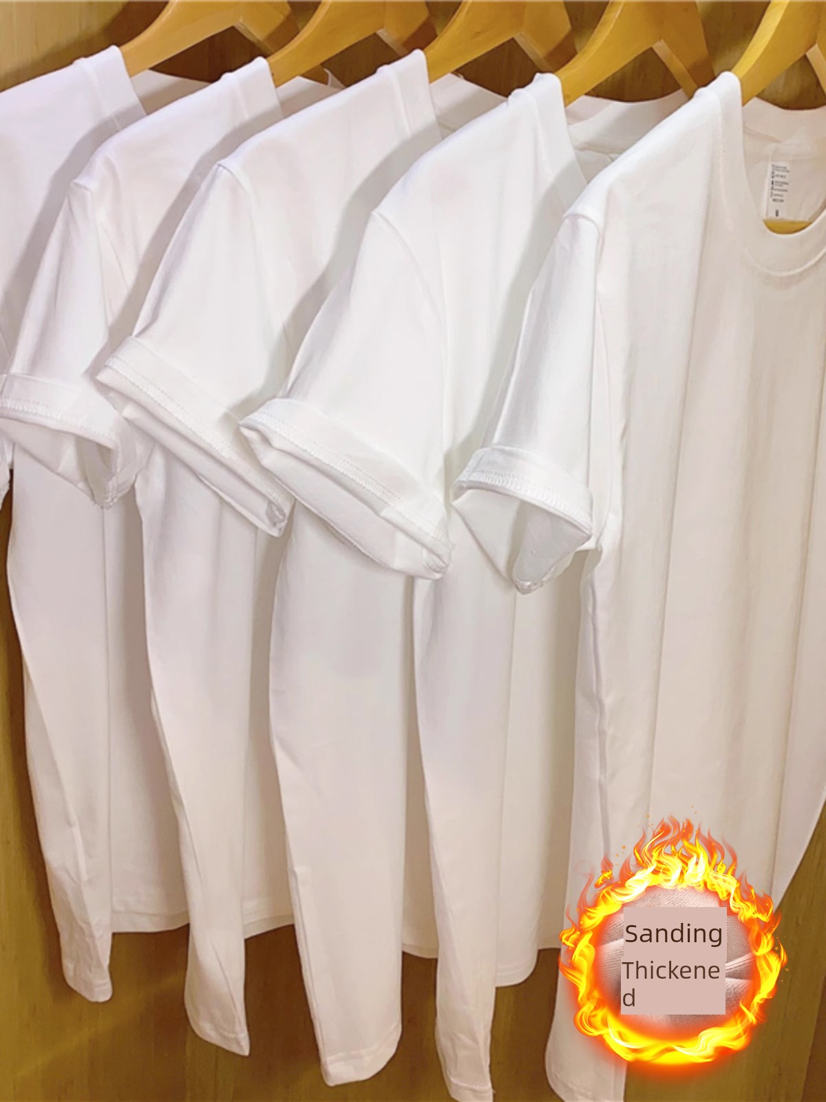 Autumn and Winter Sanding 200kg Solid Color Short Sleeve T-shirt Top