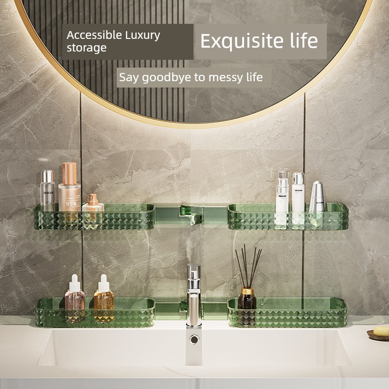 Bathroom Corner Shelf Rotatable Washstand Storage Bracket Punch-Free Installation Rack Storage Rack Wall Hanging