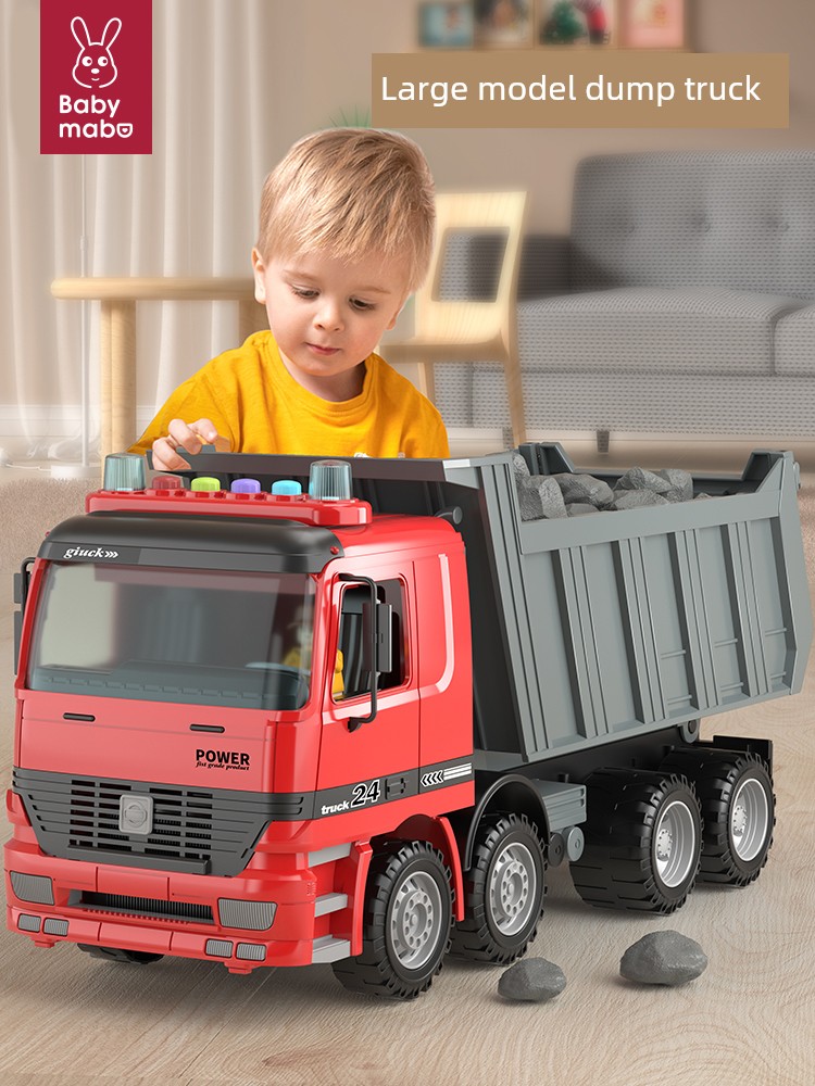 Kids Oversized Inertial Engineering Vehicle Suit Dumptruck Boy Toy Mixer Truck Beach Dump Truck Model