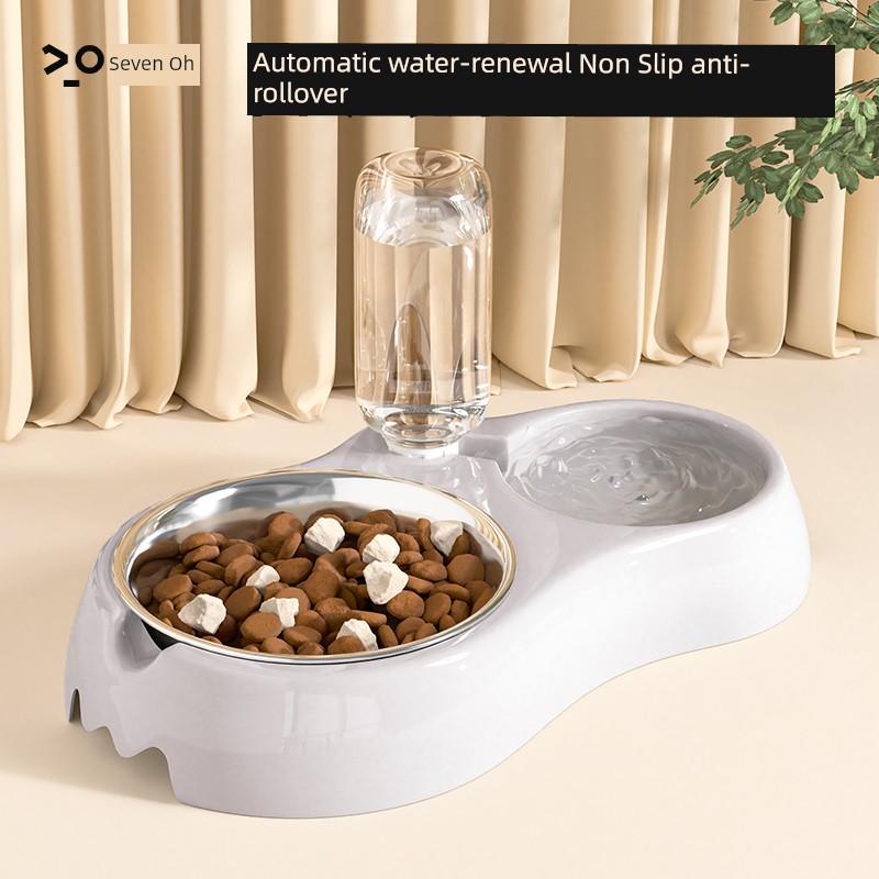 Dog Basin Cat Bowl Dog Bowl Pet Double Bowl Automatic Drinking Dog Water Bowl Dog Food Bowl Anti-Tumble Cat Supplies Complete Collection