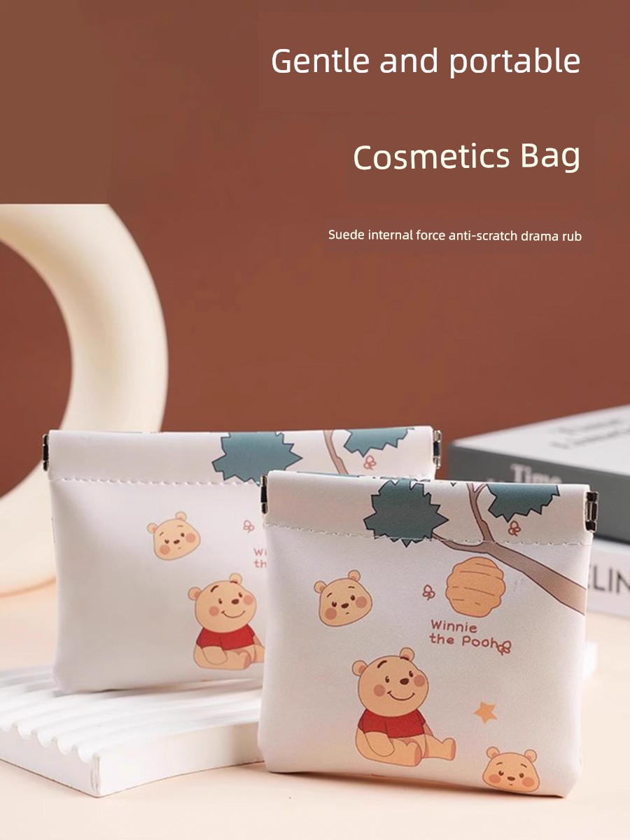 Cartoon Shrapnel Cosmetics Bag Cute Cosmetic Bag Female Mini-Portable Portable Closed Lipstick Pack Small Earphone Data Cable