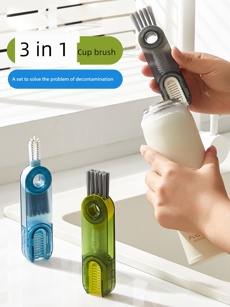 Jujiajia Cup Lid Three-in-One Baby Bottle Cleaning Brush