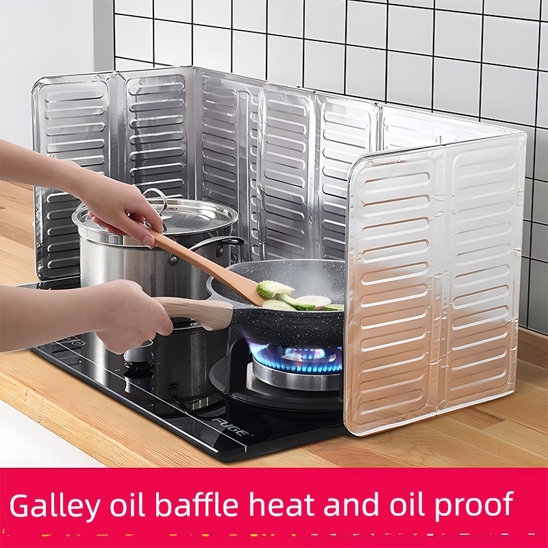 Anti-Oil Splash Baffle Oil Baffle Plate Kitchen Enclosure Gas Stove Heat Insulation Supplies Stove Cooking Aluminum Foil Cooker Thermal Baffle