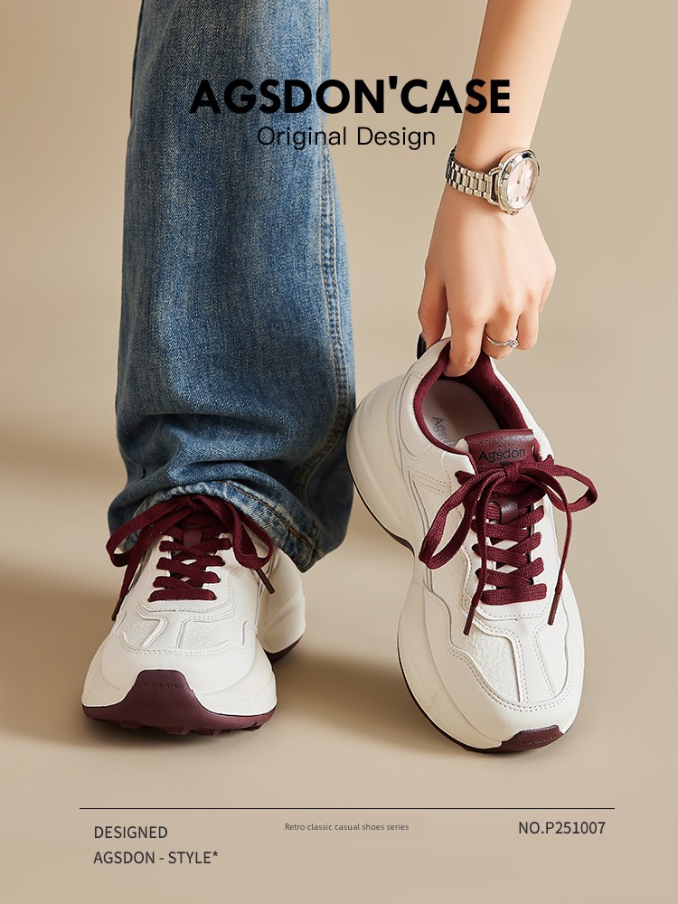 Augusto Platform Dad Shoes Women's 2024 Fall and Winter New Arrival Casual Show Feet Small Height Increasing Sports Women's Shoes White Shoes