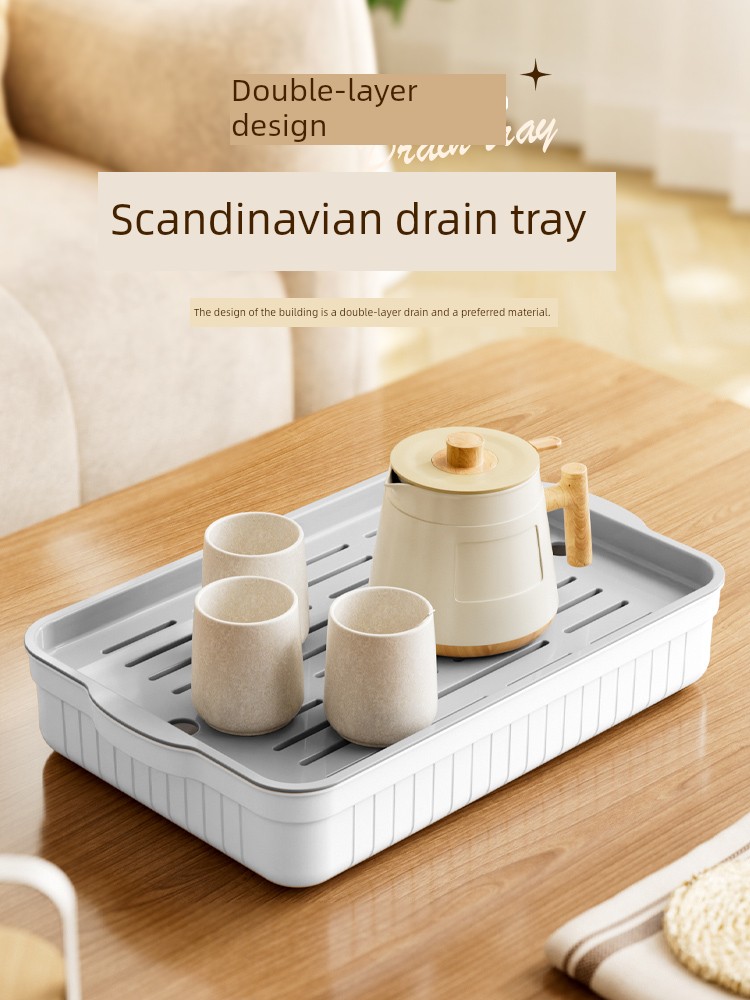 Cup Storage Rack Desktop Water Cup Storage Pallet Rack Household Dining Table Tea Cup Coffee Cup Double Layer Drain Cup Holder