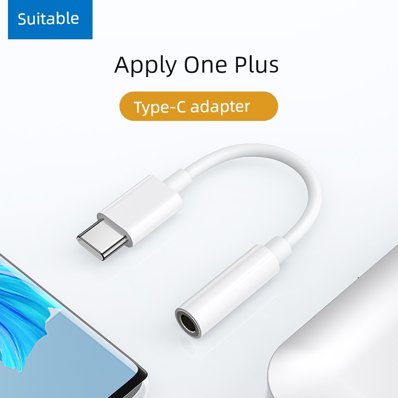 Applicable Typec Headset OTG Adapter Applicable to OnePlus Converter 3.5mm Mobile Phone round Hole 11 Headset Tpyec Interface Adapter Cable 10 Wired round Head Civi3 Audio Android Neutral