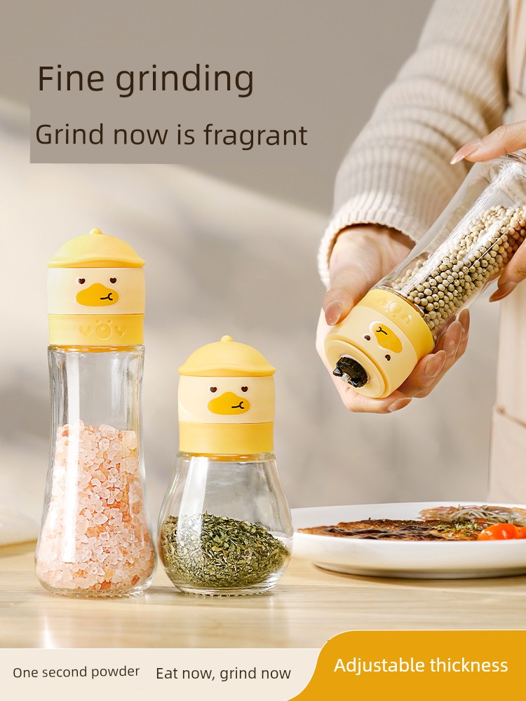 Pepper Grinder For Home Kitchen Manual Freshly Ground Sea Salt Chinese Prickly Ash Seeds Mill Bottle Grinding Powder Handy Gadget Glass Seasoning Bottle