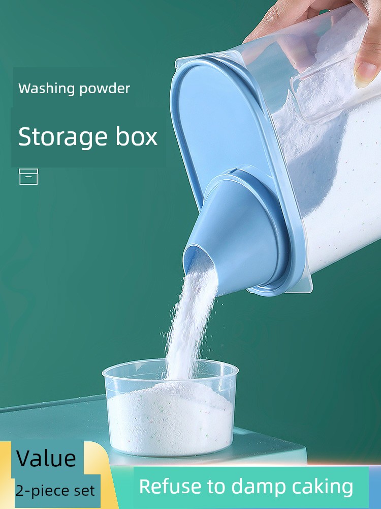 Jujiajia Washing Powder Storage Box For Home with Lid Moisture-Proof Large Sealed Container Plastic Storage Bottle Small Jar