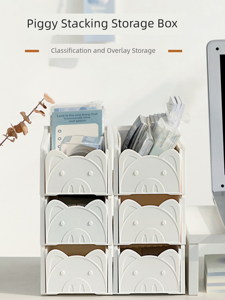 Drawer Storage Box Rectangular Desktop Transformation Handy Gadget Desk Desk Cartoon Pig Sundries Small Box