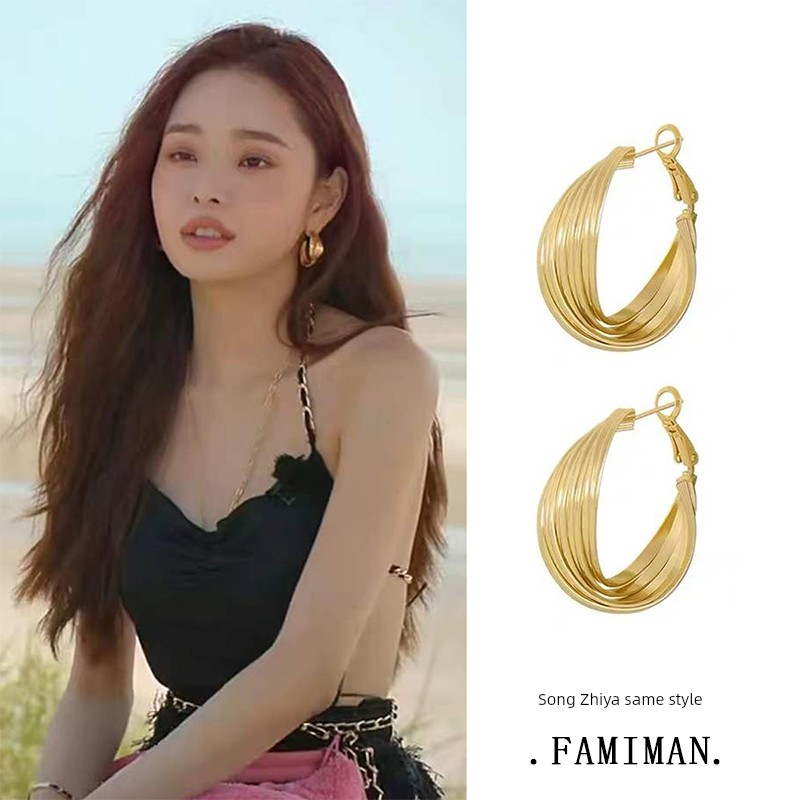 Fashion Cross Earrings Personalized Cold Style High-Profile Earrings 2023 New Arrival Trendy Light Luxury Earrings Earrings Women