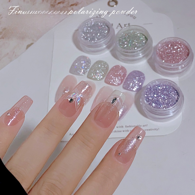 Wear Nail Pure Desire Style Diamond in the Debris Pink Delicate Handmade Highlight