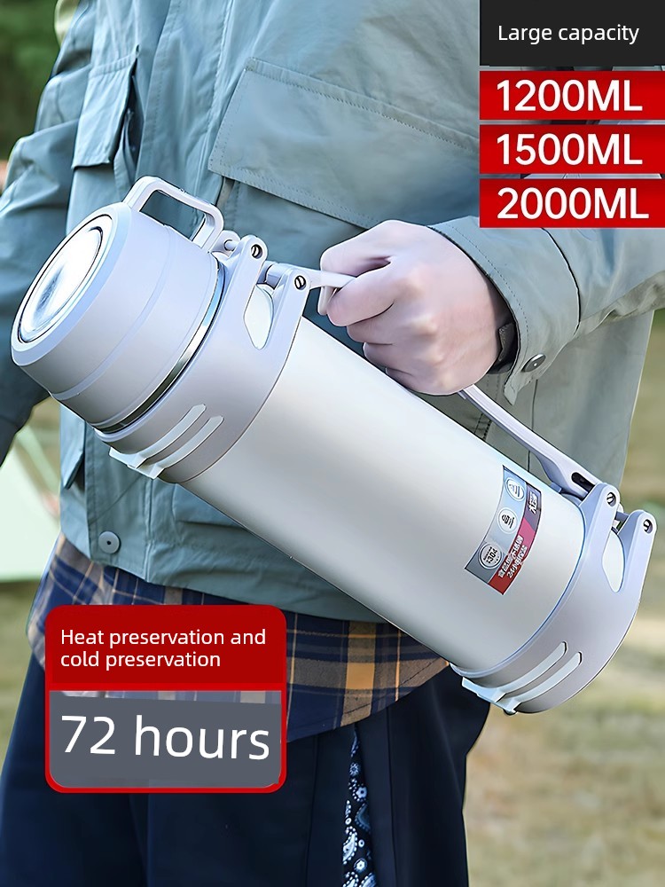 304 Stainless Steel Thermos Portable Outdoor Thermos Cup Large Size Capacity Household Heat Preservation Cup Car Water Pot Water Cup