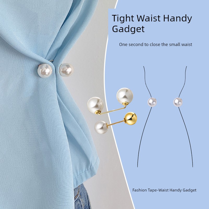 Denim Waist-Tight Handy Gadget Pants Skirt Changed to Small Pin Fashion Tape Brooch Clasp Fixed Clothes Adjustable Accessories