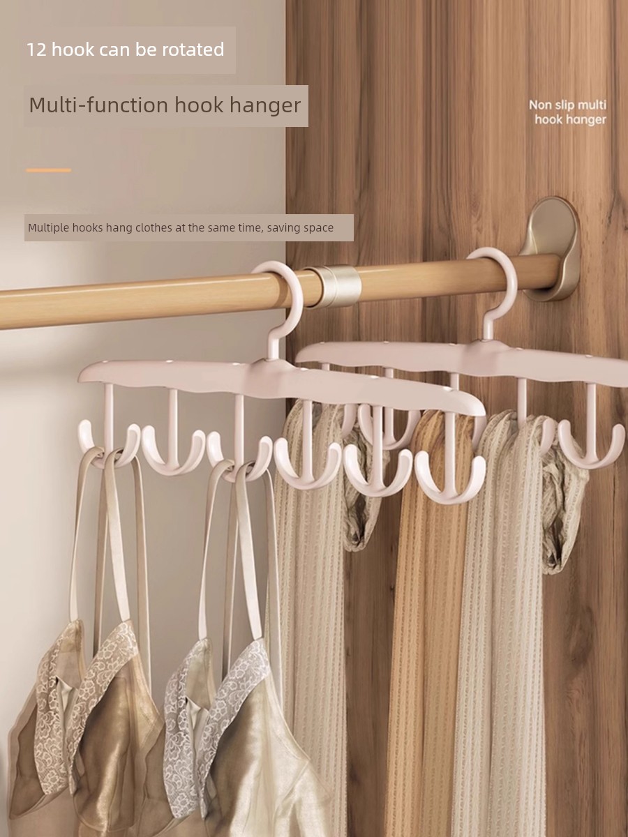 Multifunctional Rotate Sling Hanger Plastic Multi-Hook-Type Hanger Tie Rack Coat Hanging Intimates Vest Storage Fantastic