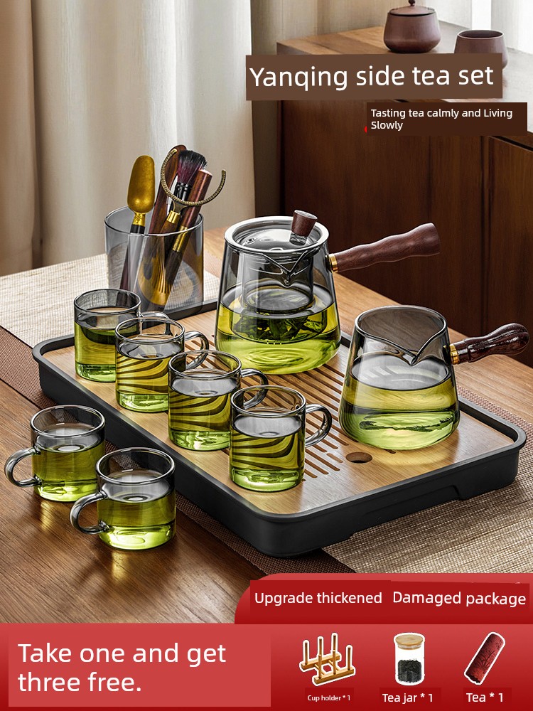 Tea Set Kung Fu Tea Set Suit 2024 New Arrival For Home High-End Office Reception Teapot Tea Cup Glass Tea Set