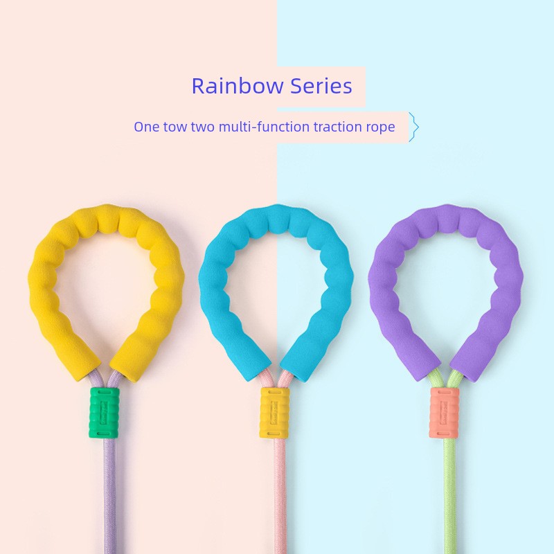 嬉皮狗一拖二狗牵引P绳 小型犬中型犬双头狗绳宠物手牵绳