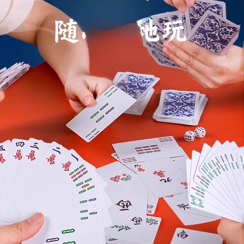 Waterproof Washable For Home Travel Thickened Plastic Mahjong