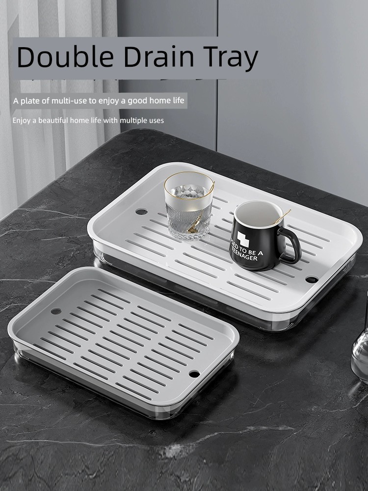 Cup Tea Set Tea Cup Tray Accessible Luxury Exquisite Small Tea Tray Living Room Home Rectangular Draining Tray Storage New Arrival