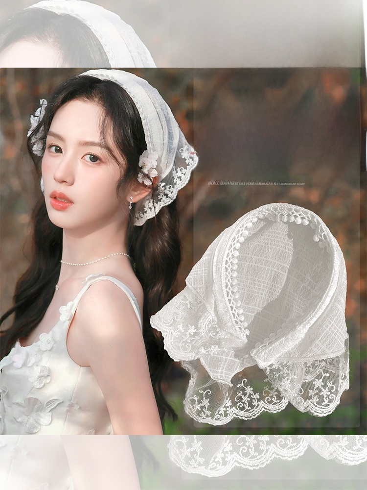 Hair Band French Closed Toe Pastoral Style Zhou Also Same Style Lace